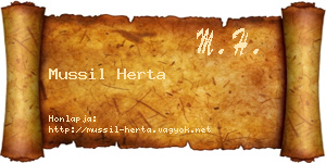 Mussil Herta névjegykártya